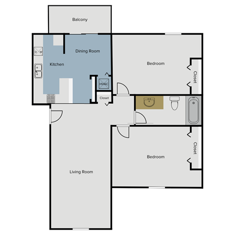 a floor plan of a bedroom apartment